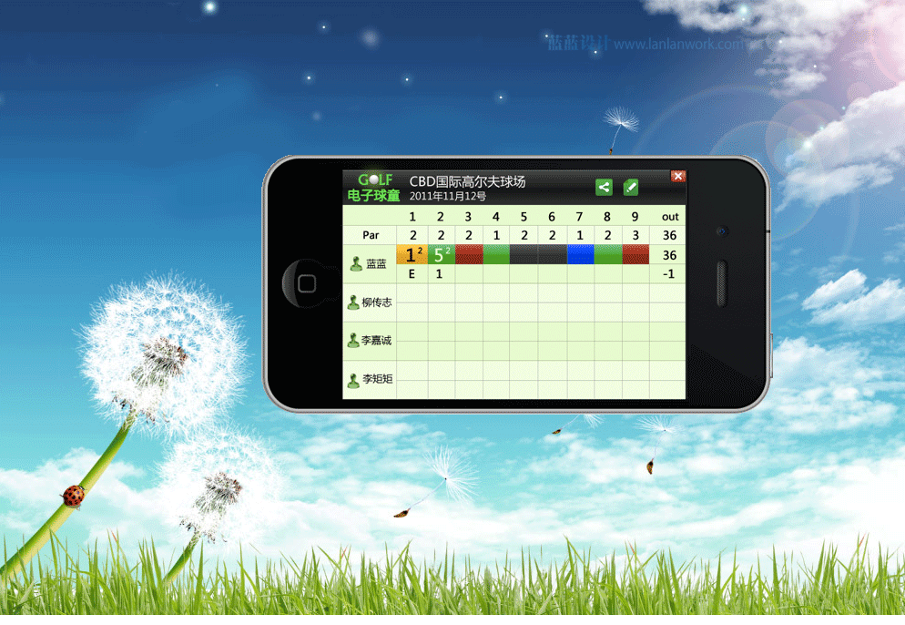 Golf電子球童Iphone APP界面設(shè)計